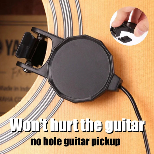 Clip-On Audio Jack Pickup – Acoustic Guitar/Mandolin/Violin/Banjo/Ukulele Sound Transducer with 2.5M Cable Instrument Amplifier Microphone