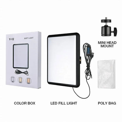 High Power 352-LED Video Light Panel – 2800K-7000K Adjustable Studio Fill Lamp with Light Stand for Live Streaming Photography