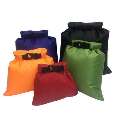 5pcs Waterproof Dry Bags — Outdoor Camping, Hiking, Kayaking, Rafting & Swimming Storage Sack Pack