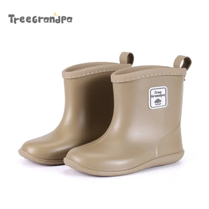 Kids Rain Boots – Waterproof PVC Anti-Slip Mid-Calf Shoes for Boys & Girls