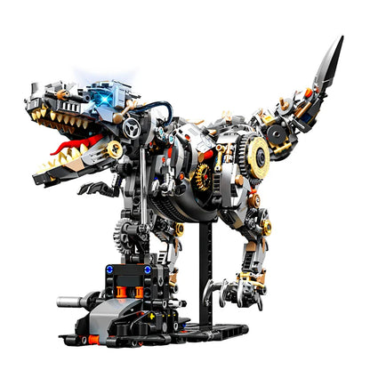 Mechanical Animal Building Blocks – T-Rex, Whale, Parrot, Devil Ray & Shark Model with Lights for Kids & Adults