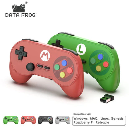 Data Frog PC07 Classic Wireless Retro Game Controller – Dual Receiver Gamepad for PC, Android TV & Arcade Gaming