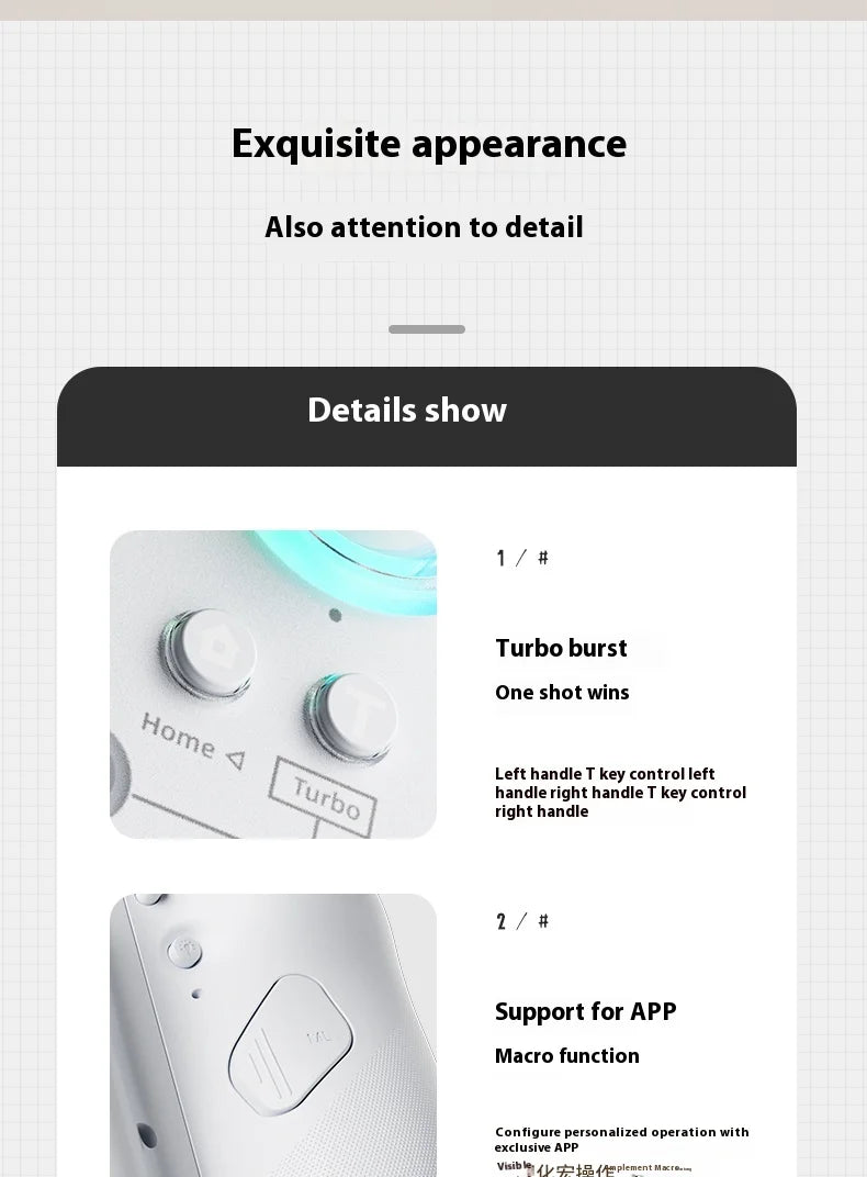 Aolion J20 Knight Wireless Gamepad — Motion-Sensing Custom Joystick for NS Joycon, Left & Right Switch Game Accessories