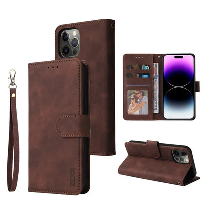 ZZXX Leather Wallet Case for iPhone 16e–6s Plus – Flip Cover with Card Holder & Protective Stand Design