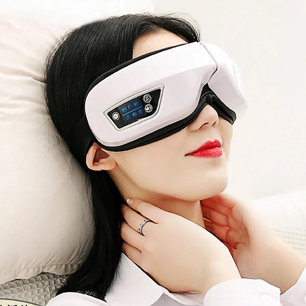 6D Smart Vibration Eye Massager – Hot Airbag Compress, Bluetooth Music Sleep Mask for Eye Relaxation & Fatigue Care