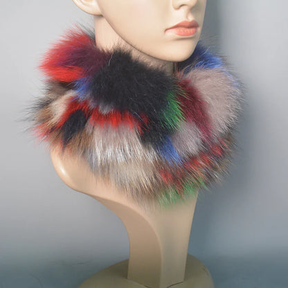 2025 Real Fox Fur Scarf and Headband – Luxury Winter Neck Warmer for Women, 100% Natural Fur, Elastic Ring Muffler