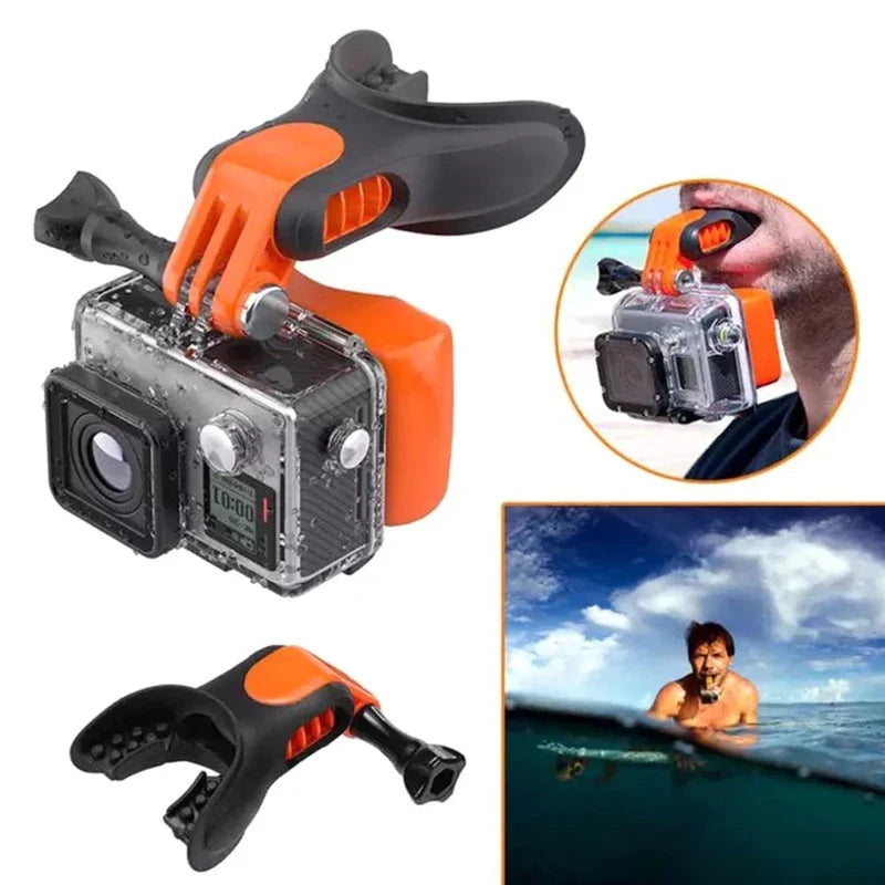 Mouth Mount Kit for Action Cameras — Dummy Bite with Screw for GoPro Hero 10, 9, 8, 7, 6, 5, 4, 3+, 3, 2, 1; Ideal for Surfing, Skating & Boating