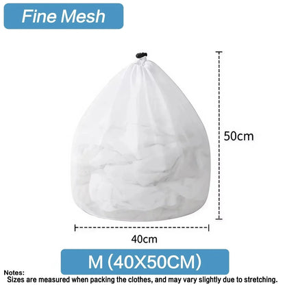 Large Drawstring Laundry Bag - Durable Mesh Washing Net for Clothes, Jeans, Blankets & Bedding