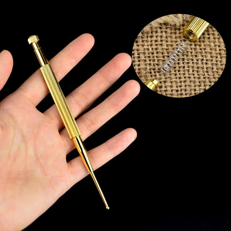 Pure Copper Acupressure Pen – Elastic Ear Massage Stick for Eyesight Improvement & Body Relaxation