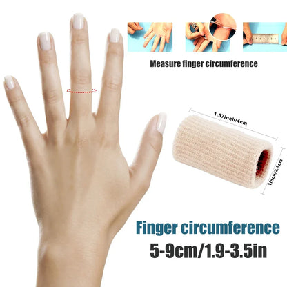 10Pcs Finger Sleeves Set – Soft Breathable Nylon Thumb Brace & Elastic Support Tape for Sports & Arthritis Relief
