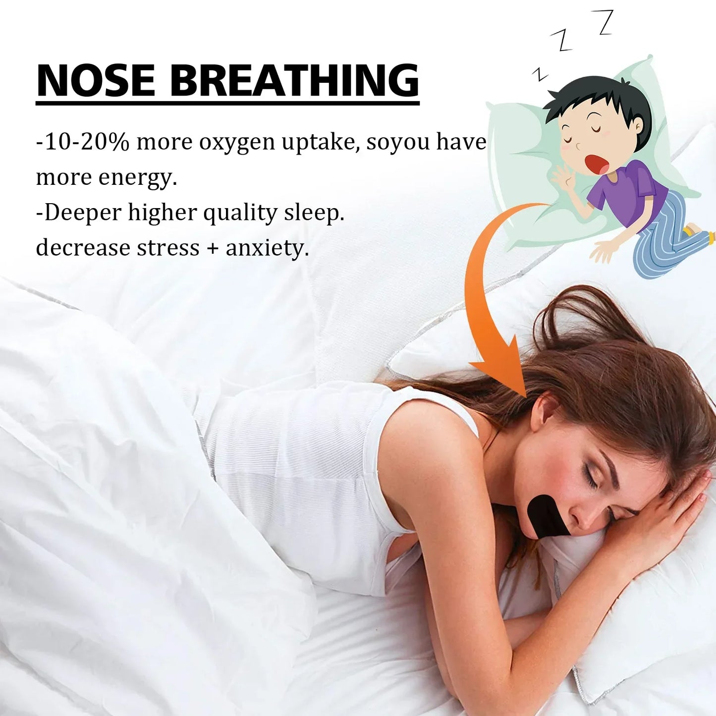 EELHOE Anti-Snoring Patch – Sleep Improvement Sticker for Better Breathing, Portable Mouth Orthosis Tape to Stop Snoring