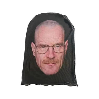 3D Printed Full Face Mask – Elastic Mesh Cosplay Hood for Men & Women, Party & Novelty Costume Prop