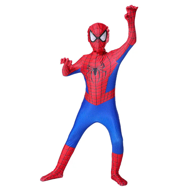 Kids Spiderman Costume – Miles Morales Superhero 3D Zentai Bodysuit Jumpsuit for Boys & Girls, Halloween Cosplay Outfit