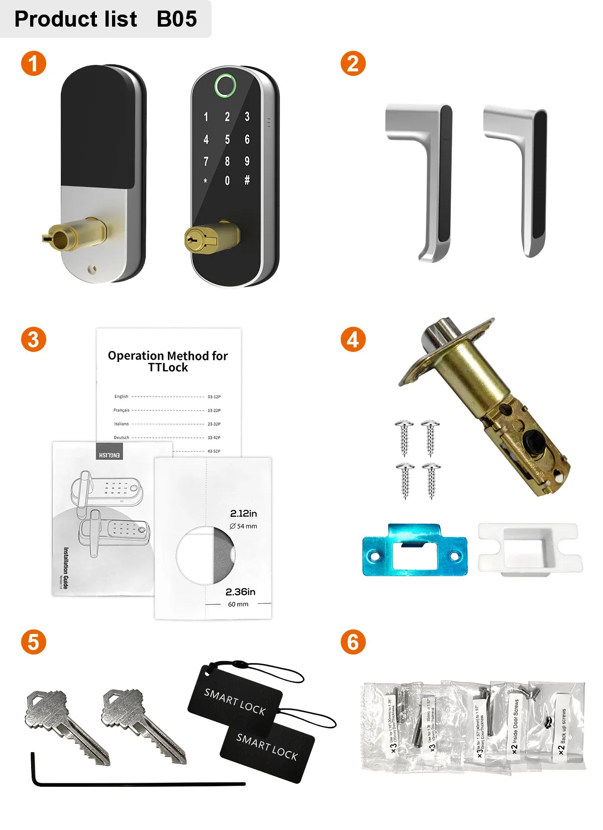 Smart Fingerprint Door Lock – Keyless WIFI Digital Touchscreen, App Remote Control, NFC, IP67 Waterproof, Includes 2 IC Cards