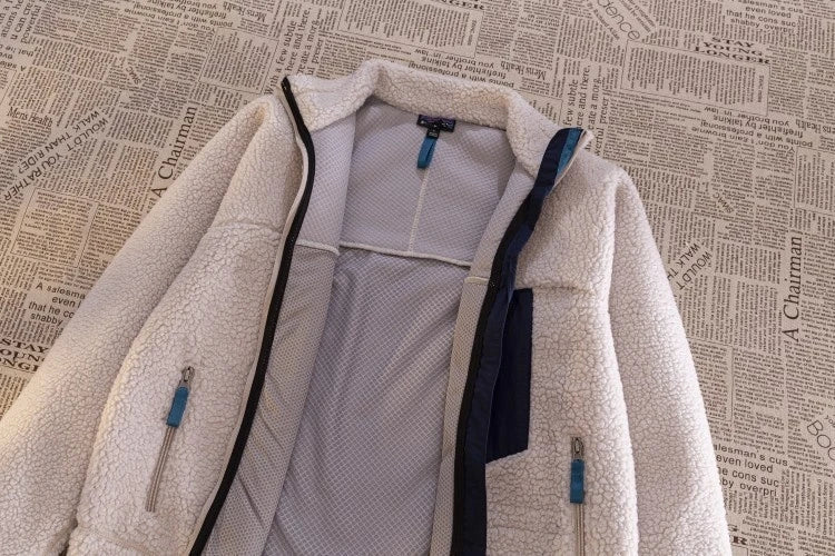 Motorcycle Outdoor Wool Jacket – Unisex Double-Sided Thick Plush Rider Suit, Windproof & Warm Lambing Wool Fashion Jacket