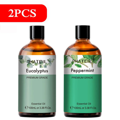 PHATOIL 100ml Aromatherapy Essential Oil Set – Lavender, Rose, Vanilla, Eucalyptus, Sandalwood & Pine Needles for Diffusers & Candle Making