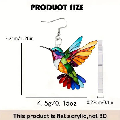 2024 Trendy Colorful Bird Acrylic Earrings – Retro Fashion Jewelry for Women