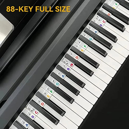 Miwayer Removable Piano Keyboard Stickers – Note Labels for 88/61 Keys, Learning Guide for Beginners