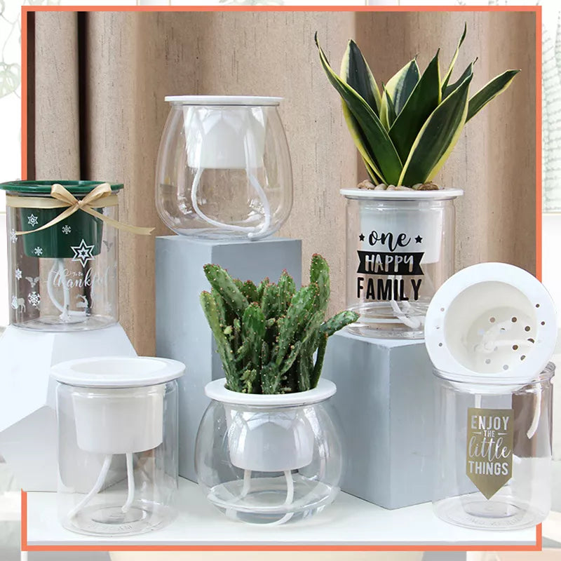 Modern Self-Watering Mini Round Flower Pot - Perfect for Succulents, Indoor Plants, and Effortless Gardening Decor