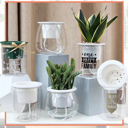 Modern Self-Watering Mini Round Flower Pot - Perfect for Succulents, Indoor Plants, and Effortless Gardening Decor