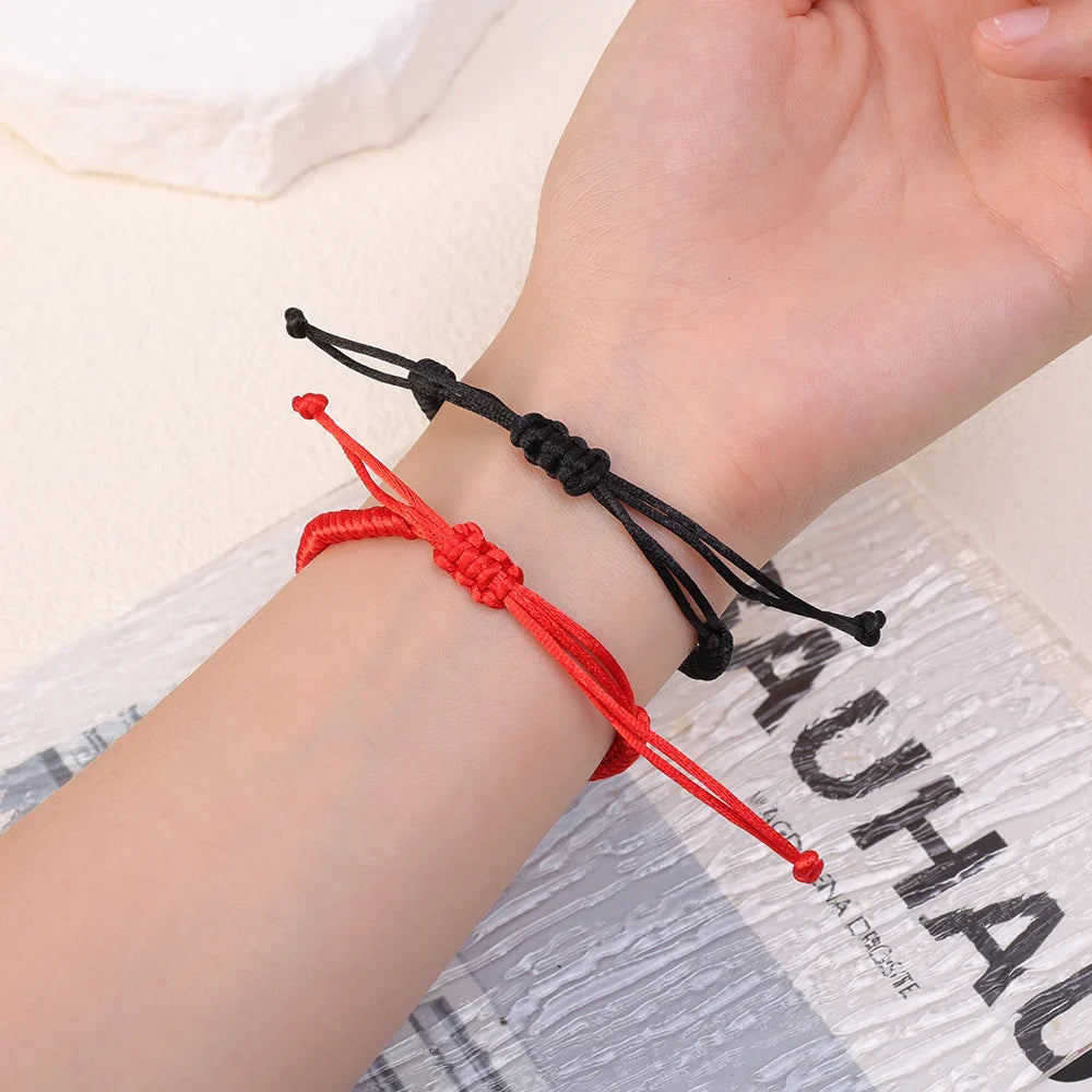 Lucky Red Thread Bracelet — Adjustable Tibetan Buddhist Handwoven Braided Rope Jewelry for Men and Women Wristbands