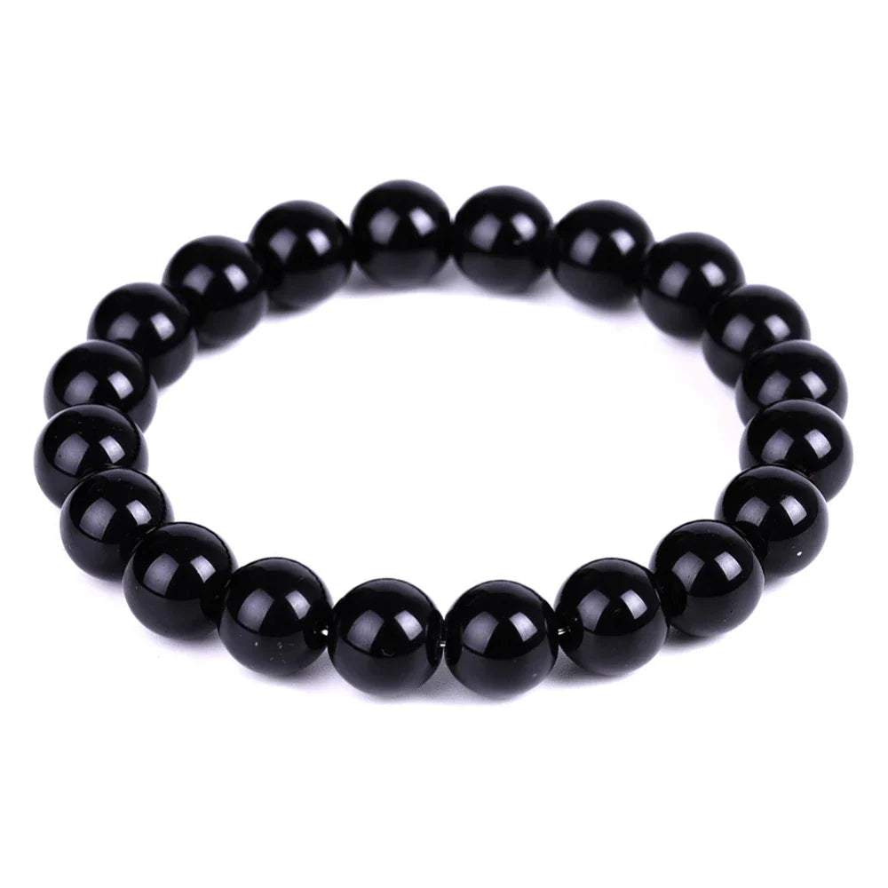 Black Obsidian Natural Stone Bracelet | Fat Relief, Blood Circulation & Anti-Anxiety Jewelry for Men & Women
