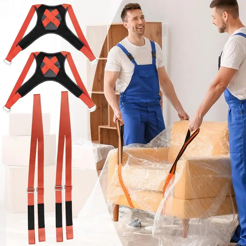 Moving Straps 2-Pack Adjustable Lifting Harness Set – Portable Heavy Duty Moving Ropes 880 lbs for Kayak, Trailer, Camping & Appliances