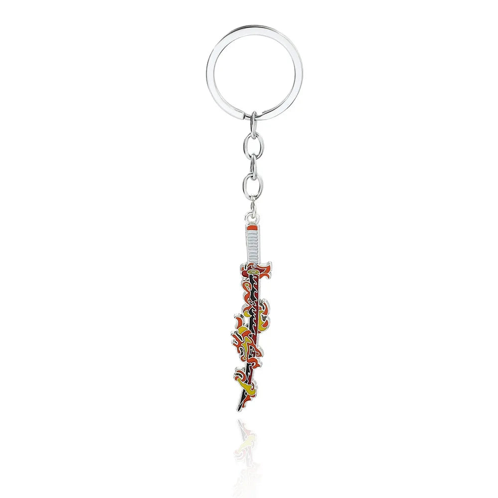 Anime Demon Slayer Sword Keychain – Mini Japanese Katana Enamel Pendant Souvenir Key Ring Bag Charm Exquisite Gift Decor