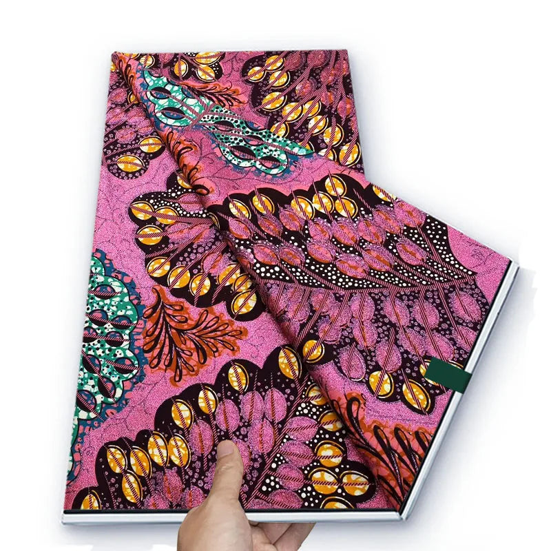 Grand African Glitter Wax Fabric - 6 Yards Soft Cotton Ankara Print Material for Nigerian Clothing