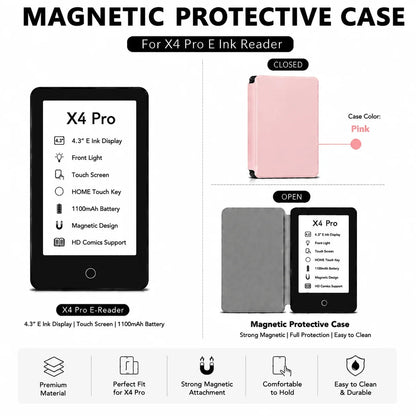 XTEINK X4Pro E-Reader - 3.7-Inch Portable E-Ink Reader with 16GB Storage & High-Resolution Display