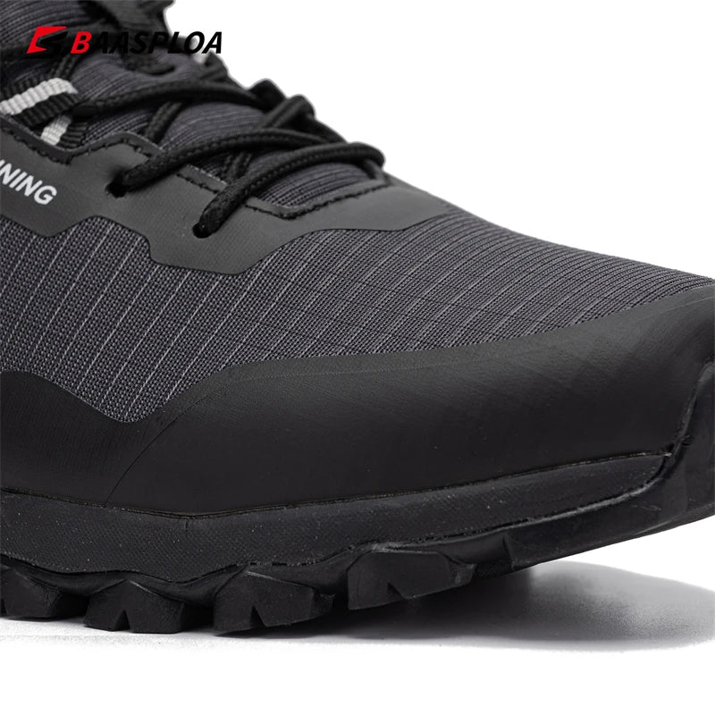 Baasploa Men's Waterproof Hiking Shoes – Anti-Skid, Wear-Resistant Outdoor Sneakers for Travel & Sports