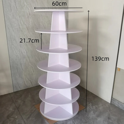 Rotating Multi-Layer Shoe Rack – Floor-to-Ceiling Shoe Cabinet & Bag Display Organizer with 360° Rotation