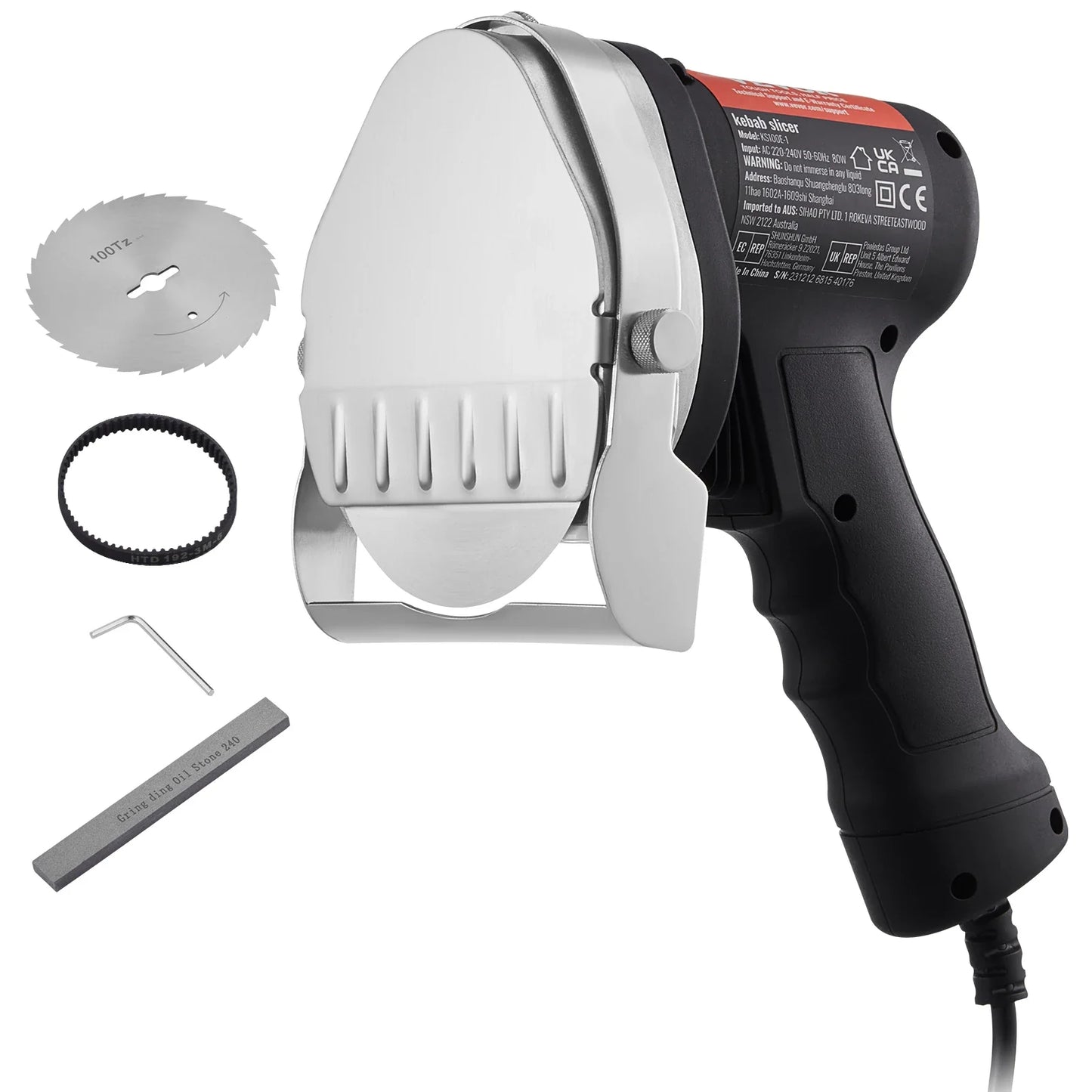 SucceBuy Electric Shawarma Knife – Professional Turkish Kebab Gyro Cutter Stainless Steel Doner Meat Slicer