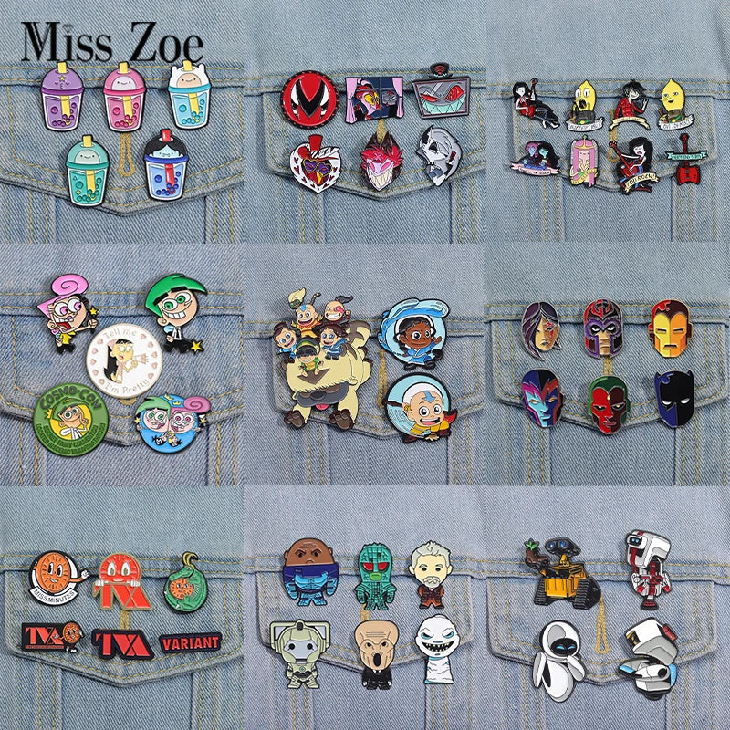 Cartoon Anime Character Enamel Pins – Cute Little Monk Brooches Lapel Badges, Funny Jewelry Gift for Friends