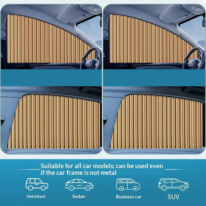 2PCS Universal Car Side Window Sun Shade Curtains – Foldable UV Protection Black Sun Visor Blinds Auto Car Styling Accessories