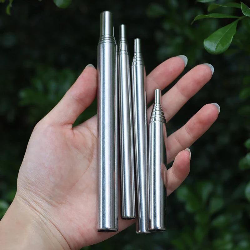 Stainless Steel Telescopic Fire Blower: Mini Portable Blow Fire Tube for Outdoor Camping Cooking - Mouth Blowpipe Fire Stick