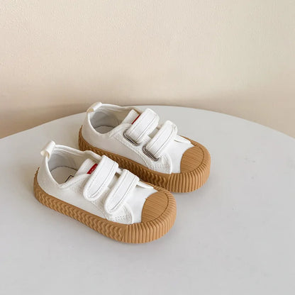 Children’s Canvas Shoes — Boys & Girls Spring/Autumn Breathable Toddler Shoes with Soft Sole & Hook-and-Loop Closure