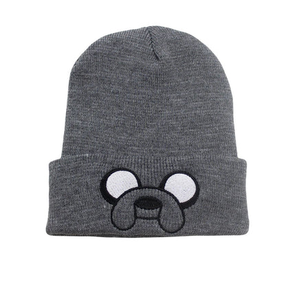 Cute Puppy Embroidered Knitted Hat - Yellow Ear Protection for Autumn & Winter - Warm & Versatile Beanie