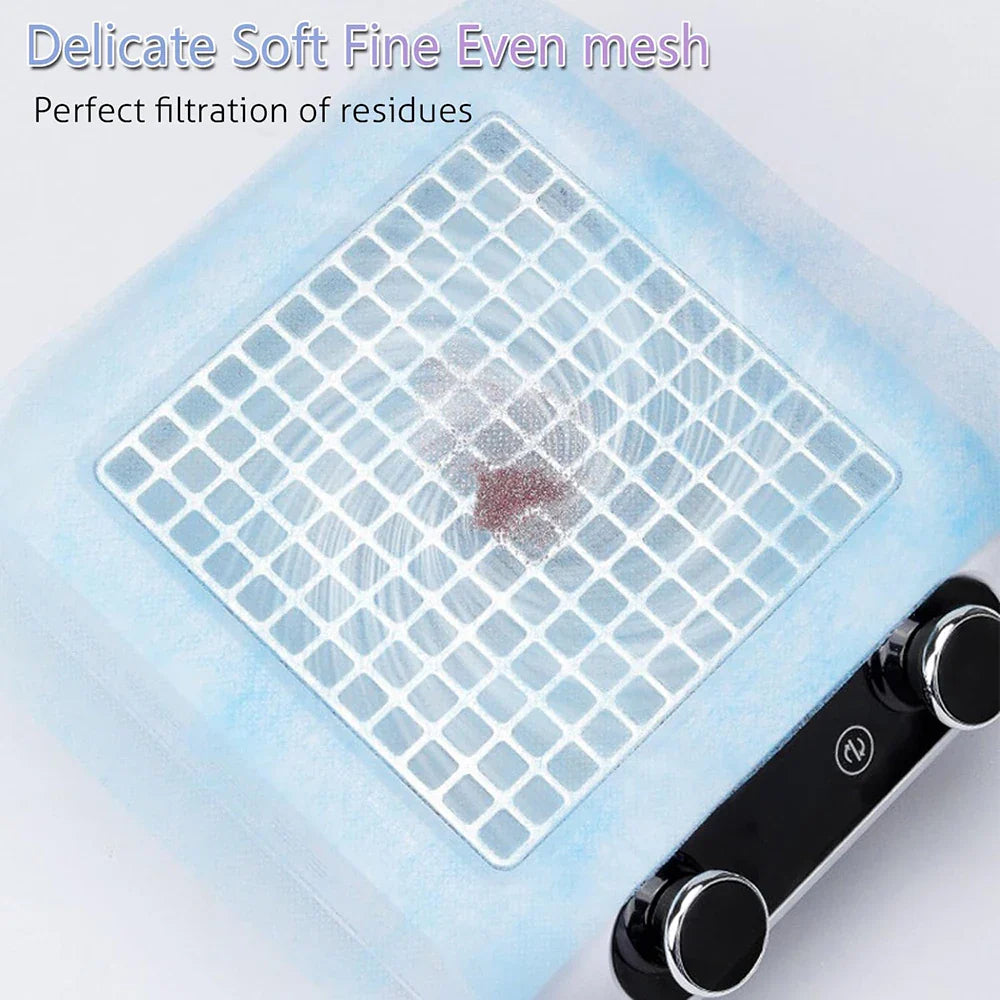 100pcs Disposable Nail Art Vacuum Dust Collector Filter Paper – Pink, Blue & White Manicure Machine Accessories