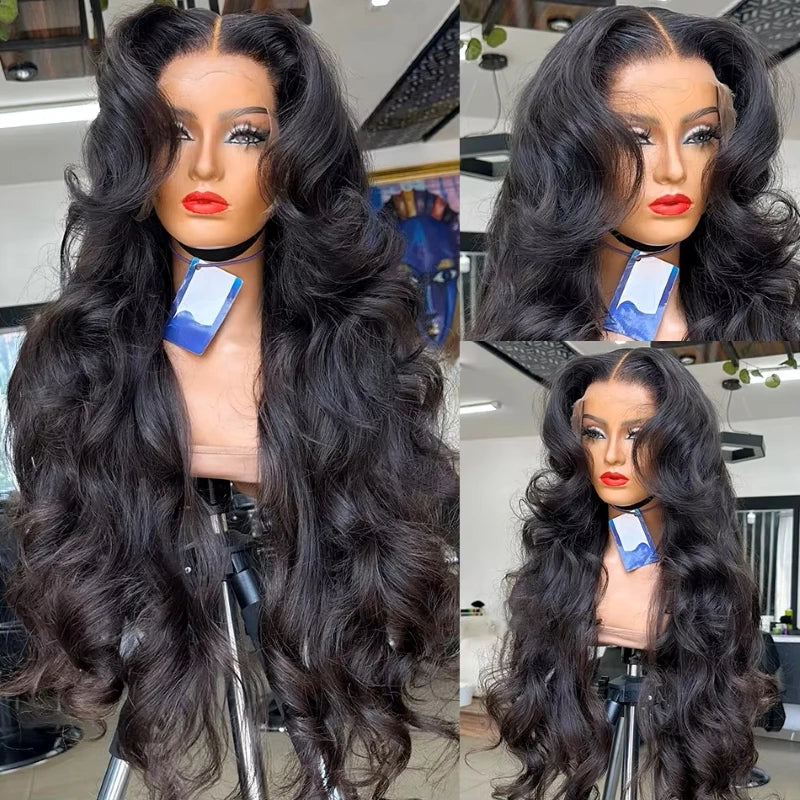 250% High Density Body Wave Lace Frontal Wig – 13x6 HD Transparent Human Hair, 30-40 Inch, Pre-Plucked for Women