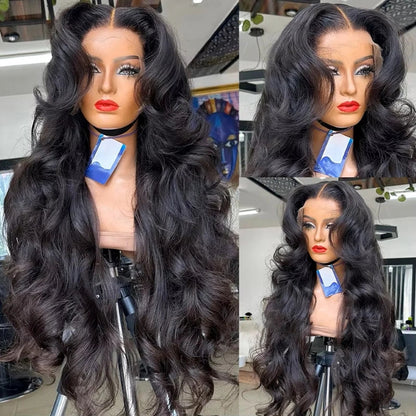 250% High Density Body Wave Lace Frontal Wig – 13x6 HD Transparent Human Hair, 30-40 Inch, Pre-Plucked for Women