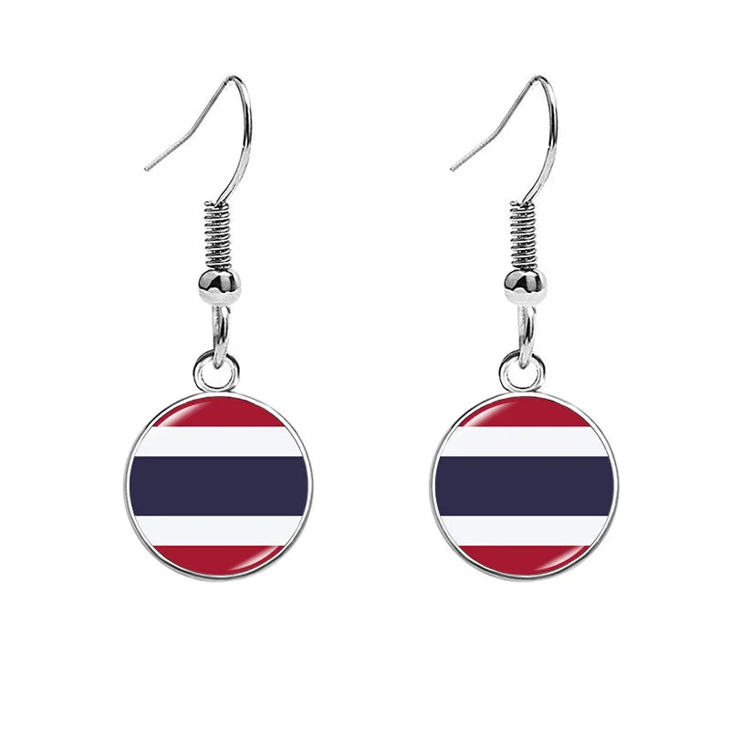 South & North America Flag Earrings - Patriotic Country Pride Drop Dangle Jewelry Gifts for Women
