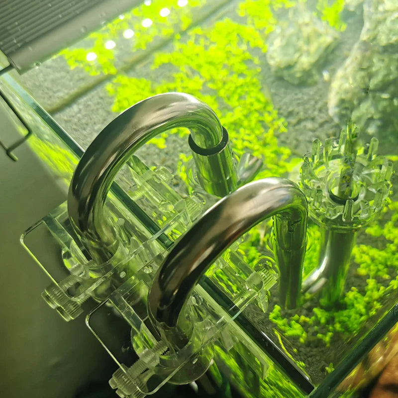 ZRDR Aquarium Filter Accessories – Stainless Steel External Inlet/Outlet Tube & Oil Film Remover for Fish Tanks