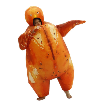 Inflatable Thanksgiving Turkey Mascot Costume - Funny Roast Turkey Cosplay Suit for Festivals & Carnival Parties