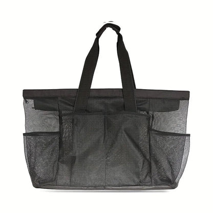 Extra Large Beach Bag - Lightweight, Waterproof, Foldable with Mesh Straps, Zippered Pockets & Fixed Shoulder Straps