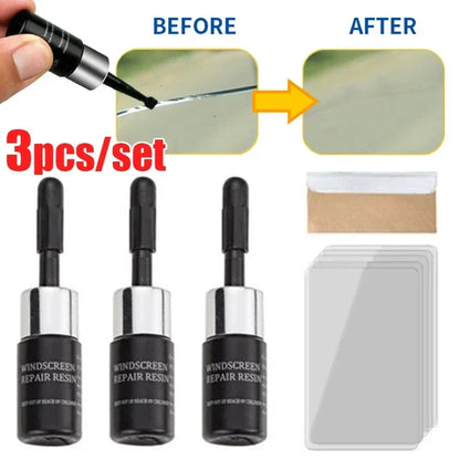 Car Glass Scratch Repair Kit – Windshield Nano Crack & Scratch Resin Repair Fluid Set for Window Glass Restoration Tool Accessories
