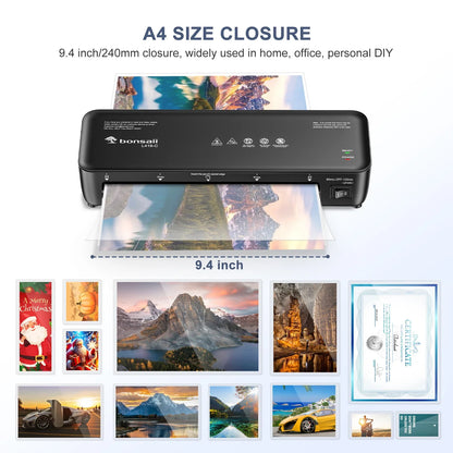 Bonsaii 9-Inch Thermal Laminator – Never Jam Technology for Documents, Posters & Photos, Ideal for Home, Office & School