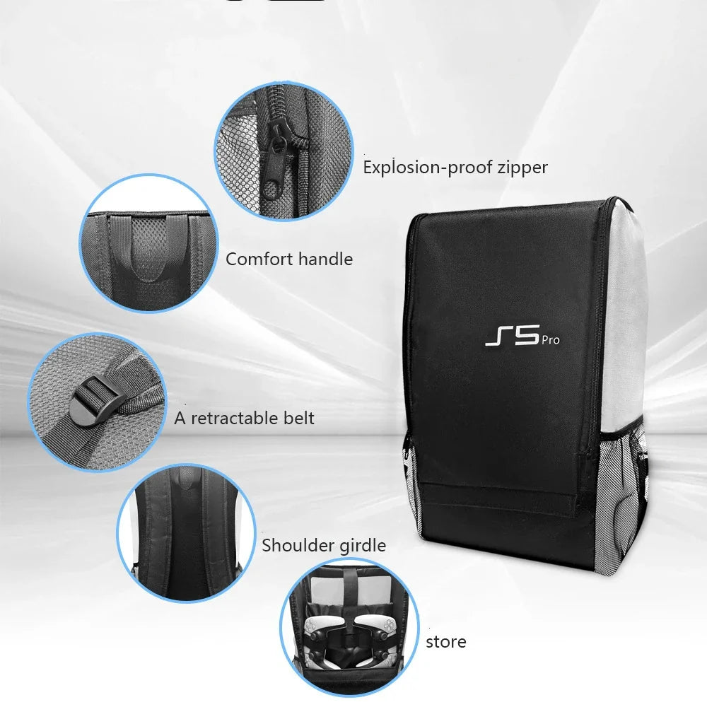 Carrying Case for PS5 Pro Gaming Console – Portable Storage Bag, Backpack & Organizer for Travel & Accessories