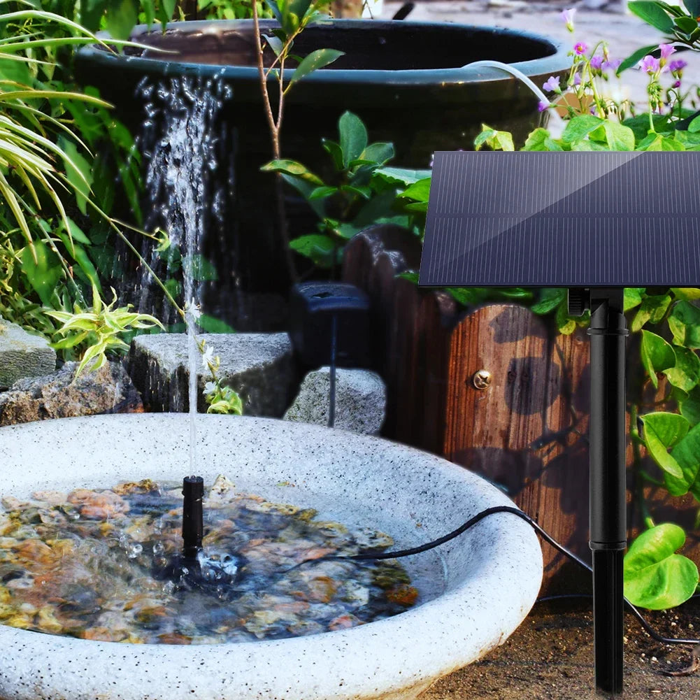 5W Solar Powered Water Fountain – Garden Decoration with Stake, Water Pump & Energy-Saving Watering System for Fish Tanks