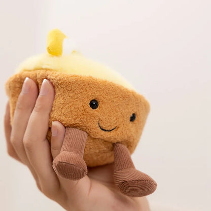 Cute Dessert Plush Toys – Soft Cake, Waffle, Pancake, Macaron, Éclair Stuffed Dolls for Kids Gift & Home Decor